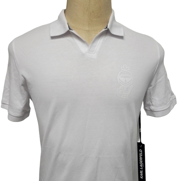 Karl Lagerfeld Paris Men's Johnny Collar Knight Pique Polo Shirt. Small. NWT. - Picture 2 of 7